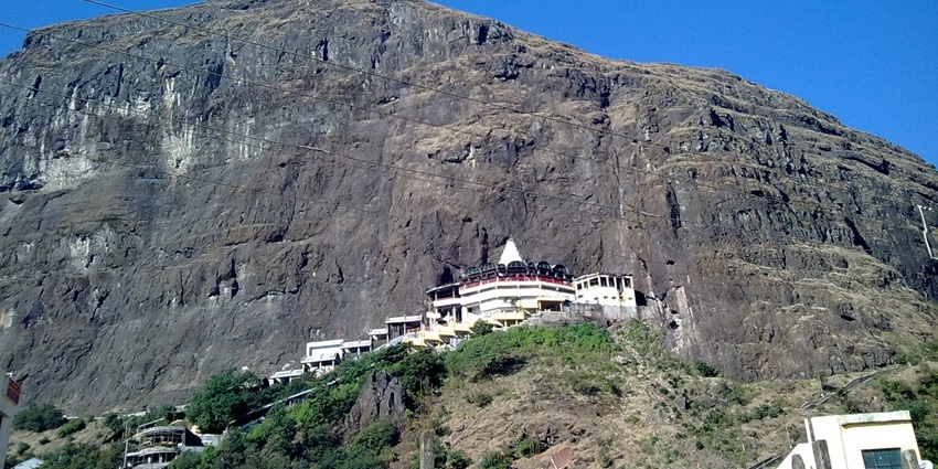 Saptashrungi Temple on a hill offers spirituality, lush greenery, and waterfalls.