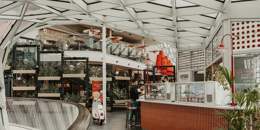 A food court at Sasoon Dock Mall.