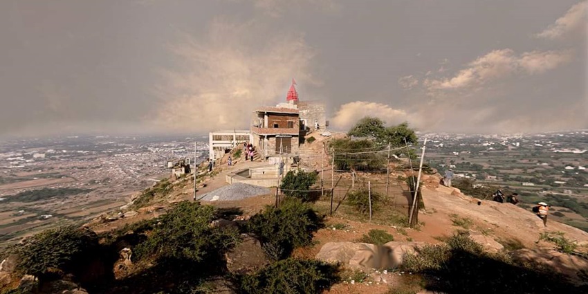 Scenic Savitri Temple on a hilltop, a popular destination near Xcapade Adventure Park.