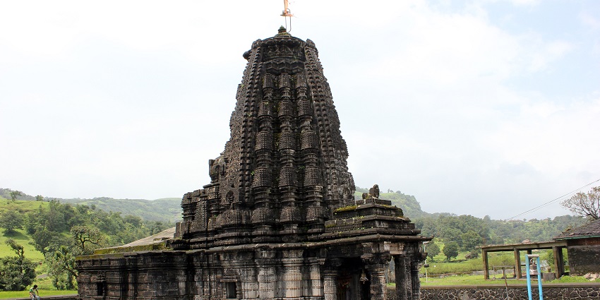 The exteriors of the famous ancient Shani Shingnapur Temple, attracting many visitors.