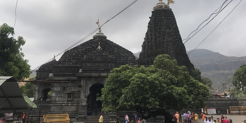 Historic Trimbakeshwar Temple in Maharashtra, showcasing intricate stone architecture