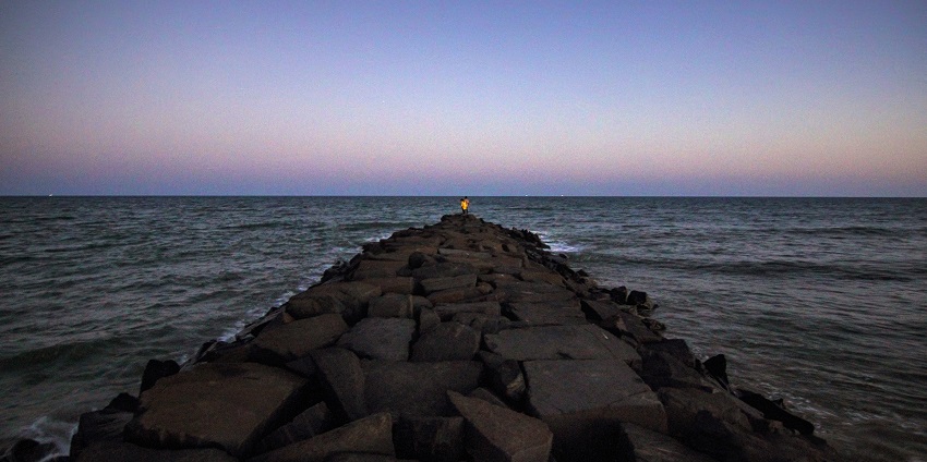 A view of Serenity Beach in India, a popular offbeat tourist attraction in Pondicherry.
