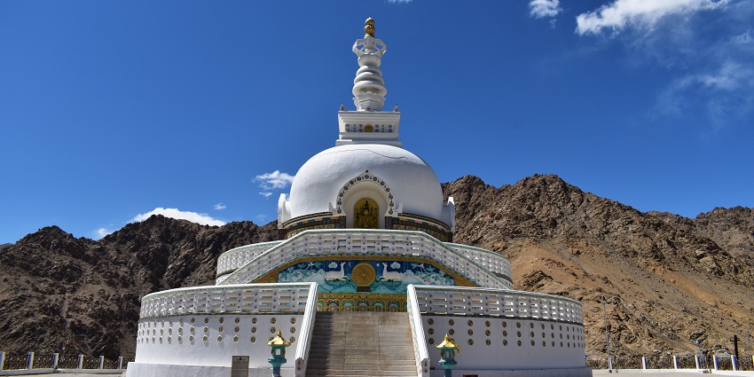Shanti Stupa is one of the most amazing places to visit around Karakoram Sanctuary.