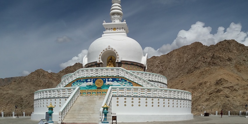 Shanti Stupa is a revered site that was built by the Japanese Buddhists to promote peace