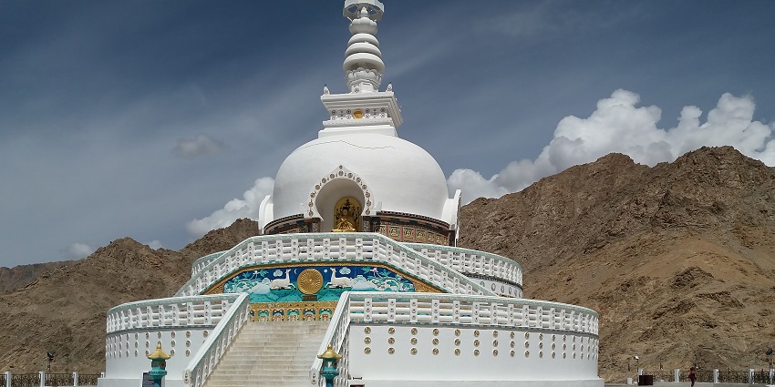 Shanti Stupa is another famous monastery in Leh which is perched atop the hills.