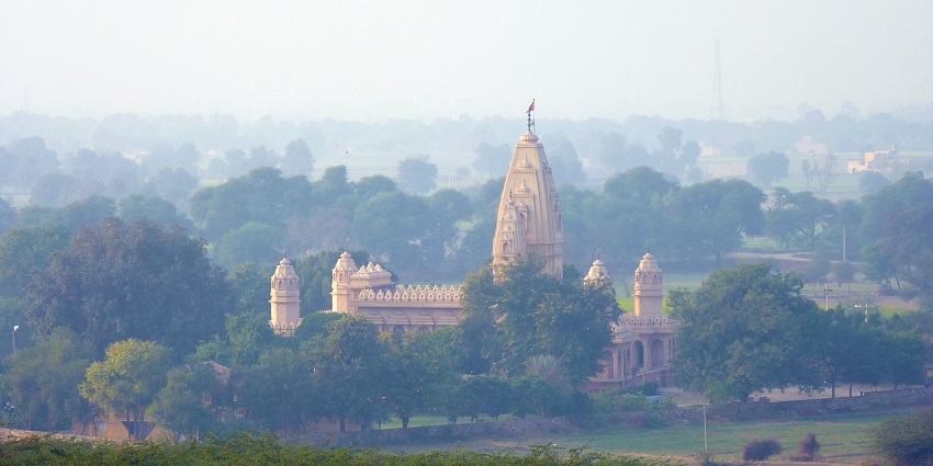 The Sheela Mata Mandir in Haryana, a holy place with ancient architectural work.