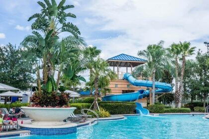 An image of families enjoying the thrilling rides at Shell City Water Park Indore.