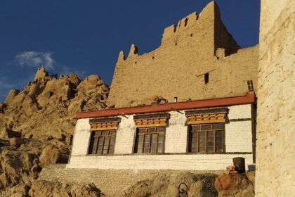 Front view of Shey Monastery and Shey Palace.