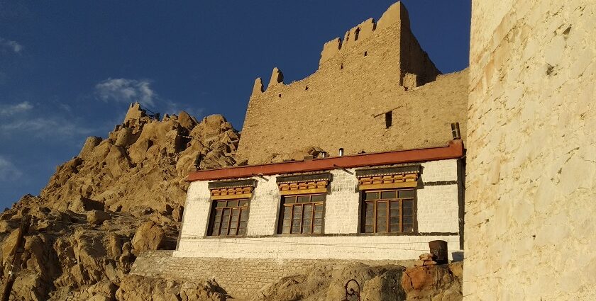 Front view of Shey Monastery and Shey Palace.