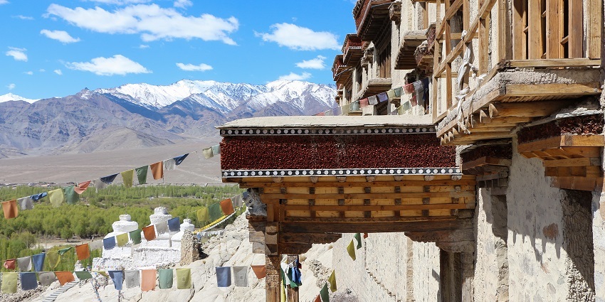 Alluring snapshot of the Shey Palace which is a historical palace in Ladakh amidst the Himalayas
