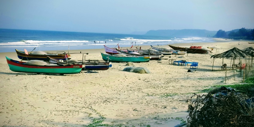 A glimpse of Shiroda Beach offers tranquil golden sands and serene Arabian Sea sunsets.