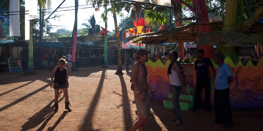 An image of Shiva Valley, showcases rave culture parties in Anjuna, Goa, India.