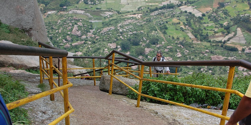 The tourist places to visit in Tumkur feature Shivaganga Hills with stunning landscapes.