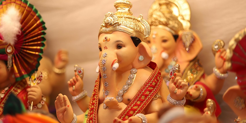 Lord Ganesha at Mayureshwar Temple, one of the top Ashtavinayak Temples in Maharashtra.