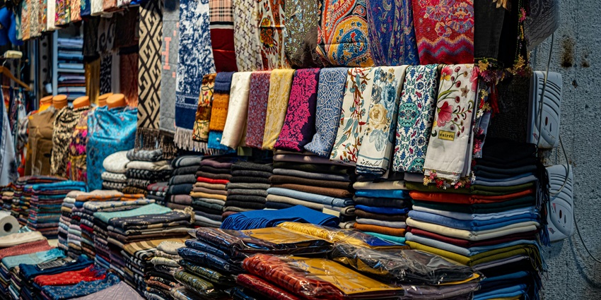 Shri Adilakshmi Silk Emporium exterior featuring handloom signage and colorful saree advertisements.