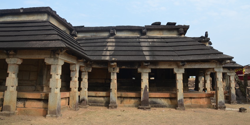 Image of a temple view from outside - temple built with rocks giving historical significance
