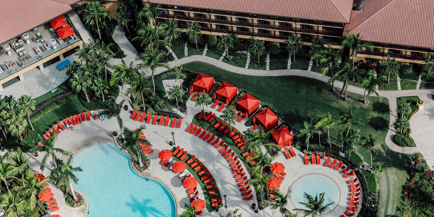 An aerial view of the Silver Beach Resort Water Park, one of the top Borivali water parks.