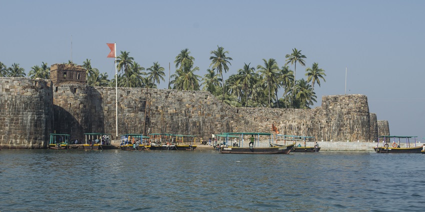 Sindhudurg Fort, standing majestically on a scenic island off Malvan coast.