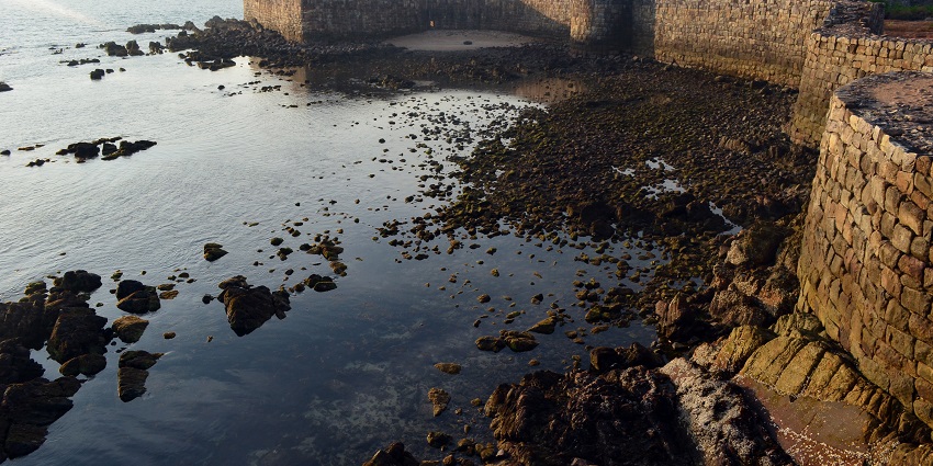 A glimpse of the historic Sindhudurg Fort, the historic sea fort with stunning coastal views.