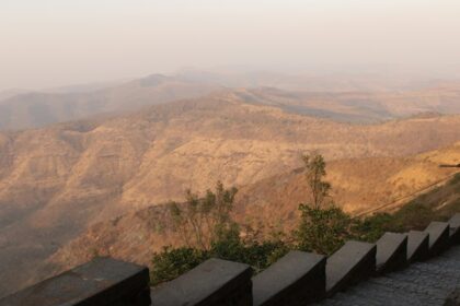 A view of sprawling majestic mountains from the famous tourist attraction of the region.