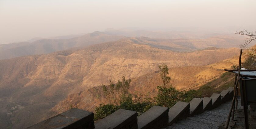 A view of sprawling majestic mountains from the famous tourist attraction of the region.