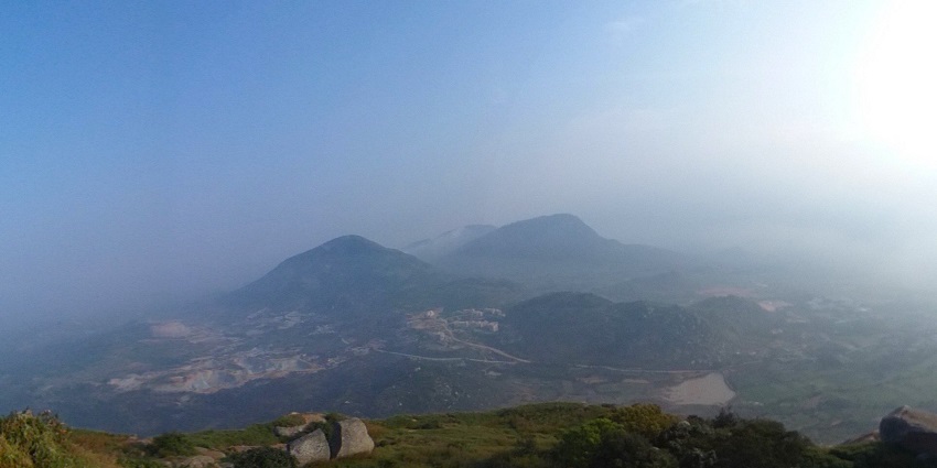 An aerial view of Skandagiri Hills situated in Chikkaballapur district