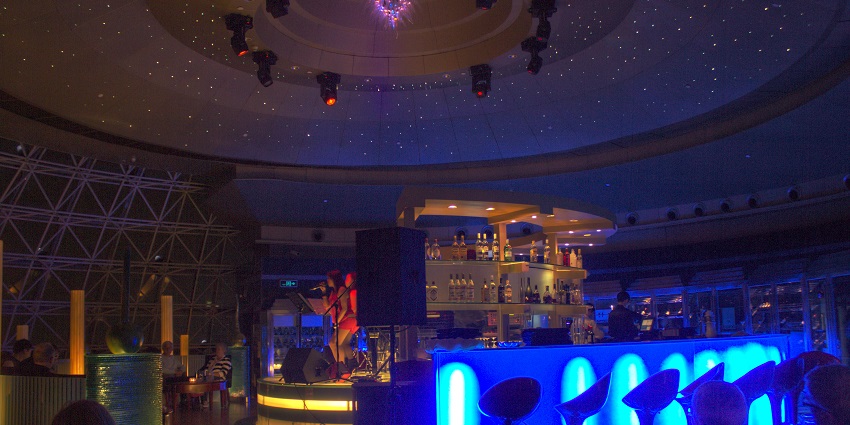 The rave party in Lucknow bar with stunning views and upscale cocktails.