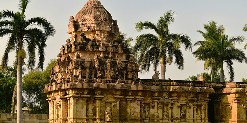 Ramapuram temple with green-stone deity, salagrama garland, and peaceful sanctum featuring Mahalakshmi seated gracefully.