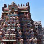 Scenic view of Ranganathaswamy Srirangam Temple against the clear blue sky