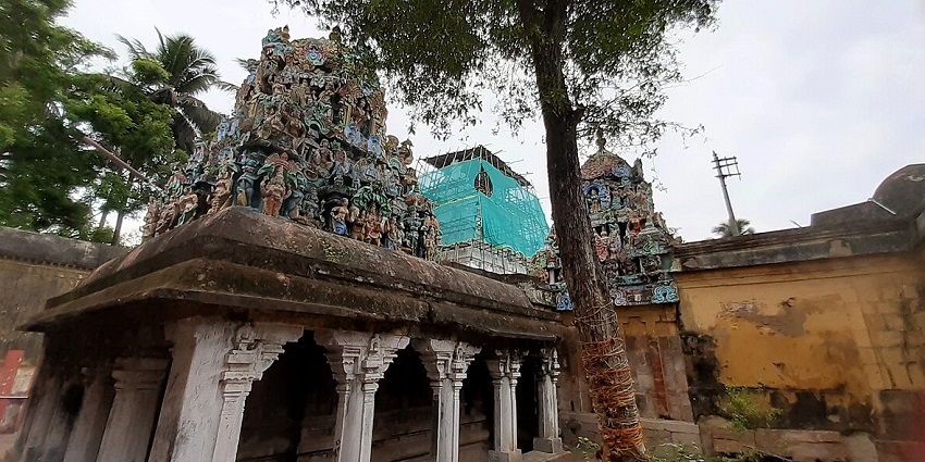 Ancient architecture of Srivanchiyam Vanchinathaswamy Temple, the oldest in the world.