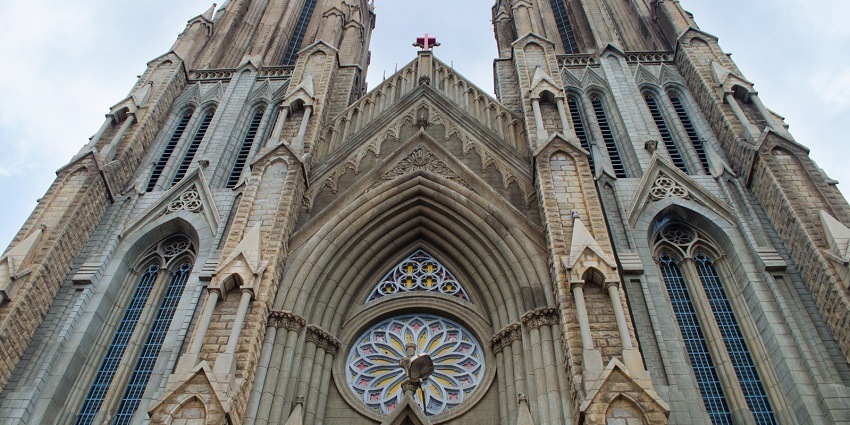 Exterior view of St. Mark’s Church highlighting its architecture and serene surroundings.