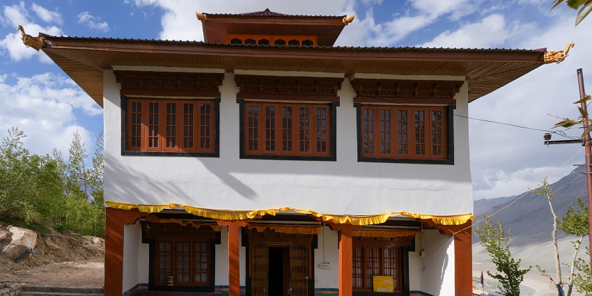 Entrance hall of the Stagrimo monastery, one of the must visit Zanskar monasteries