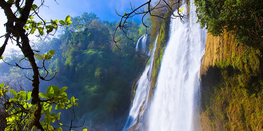A Waterfall cascades beautifully, the best place near Dajipur Wildlife Sanctuary.