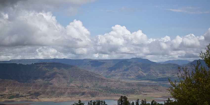 A breathtaking view from Sydney Point , the best place to see in Panchgani, overlooking the Krishna Valley at sunset.