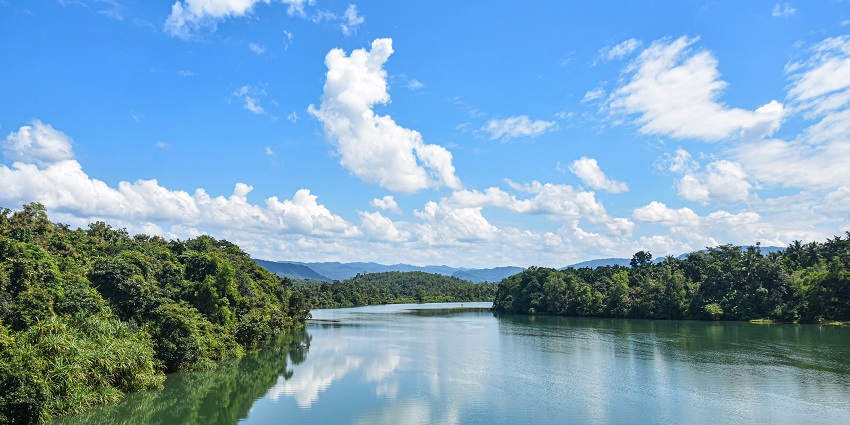 A peaceful boat ride on the Sharavati River, offering stunning views of Honnavar.