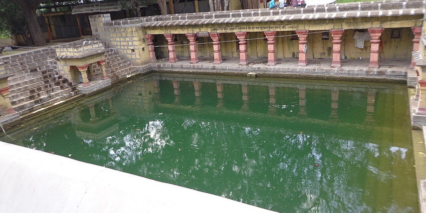 View of the sacred pond inside the Tuljapur temple known to wash away all sins