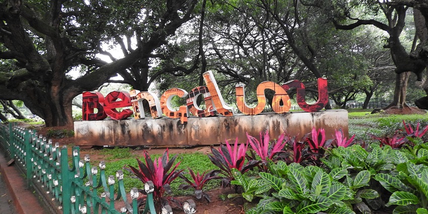 An image of Cubbon Park featuring lush greenery, peaceful trails, and vibrant flora.