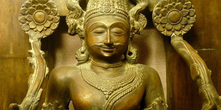 The original Siddhanta Darpana Manuscript, written on palm leaves, is at display.