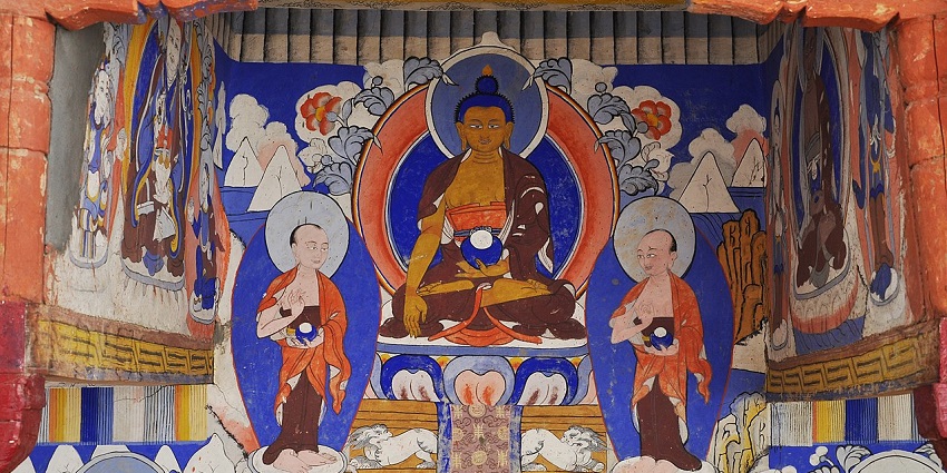 Takthok Monastery is known for its unique cave setting featuring murals and artifacts.