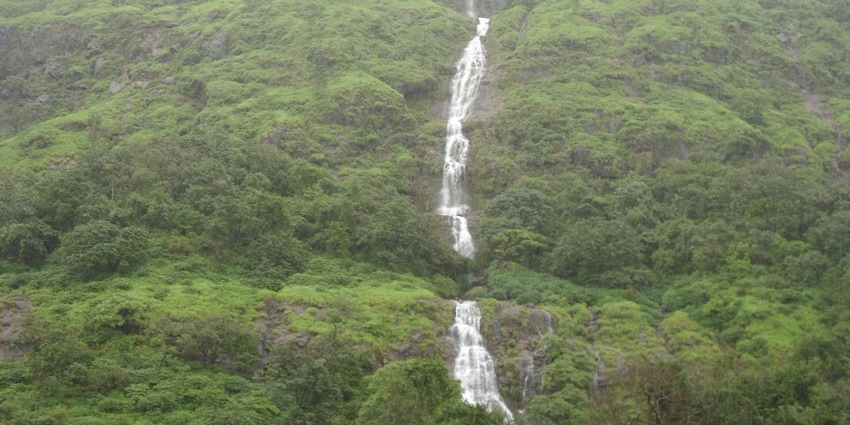 An image of Tamhini Ghat waterfalls, one of the best places to visit near Pune in monsoon