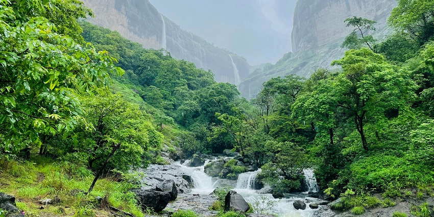 Stunning view of the winding road through Tamhini Ghat, leading to Lonavala.