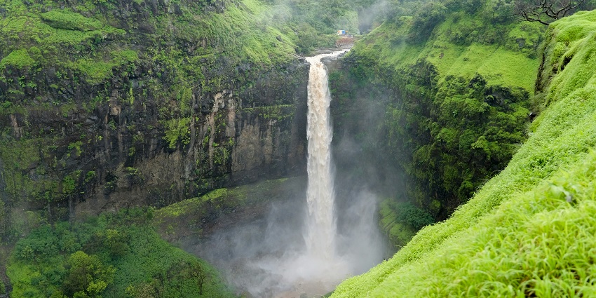 Lush greenery and waterfalls in Tamhini Ghat during the rainy season for all to explore.
