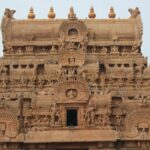 The exterior view of the greatest Chola Temple in India that is a landmark.