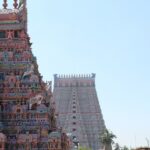 Picturesque view of the temples of the revered temple in and around Srirangam