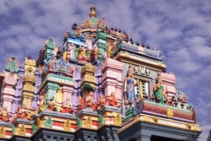 View of Ashtalakshmi temple, one of the most famous temples in besant nagar