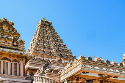 A breathtaking view of a stunning temple with different architecture during the daytime.