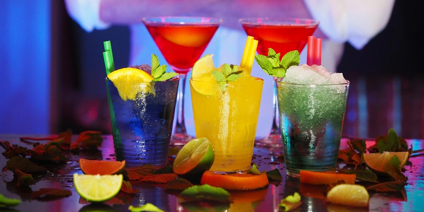 Image of Selective Blur of 2 Wine Glass and 3 Drinking Glass - The 3 Musketeers Pub