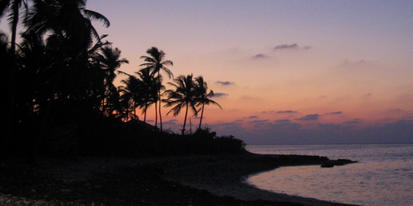 A picture of a beach at Lakshadweep taken during twilight time