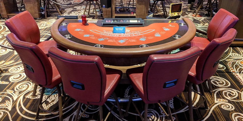 Blackjack table at Royal Casino in the iconic north casino