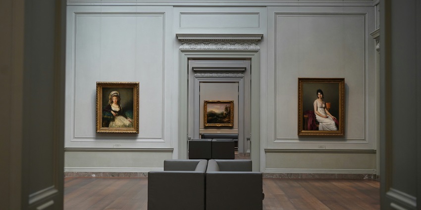 A glimpse of modern paintings by famous artists being displayed at The Space.